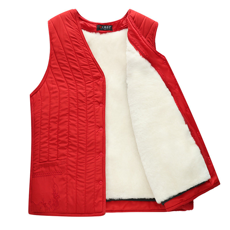 羊毛马甲皮毛一体女妈妈装冬季加厚棉坎肩真皮背心奶奶中老年马夹,淘宝优惠券,粉丝福利购,淘宝优惠卷