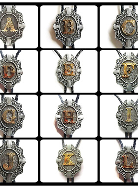 字母镀金休闲风牛皮波洛领带项链