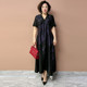 Loose large size 200 Jin [Jin equals 0.5 kg] silk dress in summer new fashionable and fashionable high-end Chinese style slimming over-knee long skirt