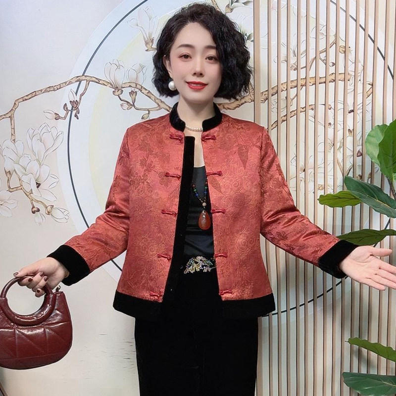 时尚国风妈妈装加棉短外套2025秋冬新款唐装气质中老年女士上衣,淘宝优惠券,粉丝福利购,淘宝优惠卷