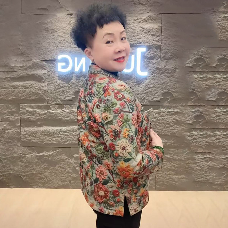 新中式半高领澳粒绒外套中老年妈妈装上衣洋气时尚百搭2025秋冬季,淘宝优惠券,粉丝福利购,淘宝优惠卷