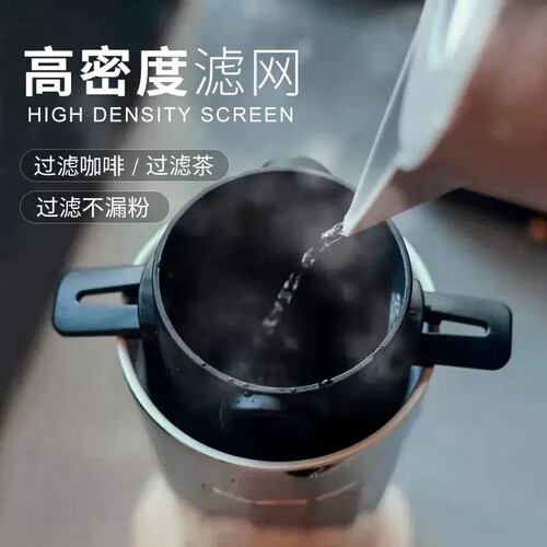 新款手冲咖啡滤杯可重复使用不锈钢漏斗V60折叠挂耳滤网代替滤纸 - 图0