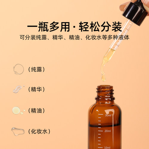 滴管分装瓶精油护肤品上药器玻璃避光香水化妆品可定制logo高档瓶 - 图1