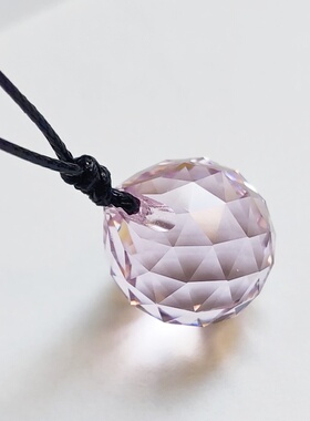 好运水晶球吊坠项链纯银精致闪亮