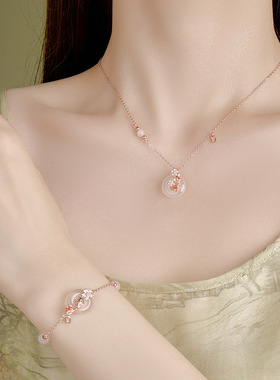 925纯银锦鲤平安扣项链