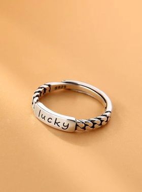 幸运lucky戒指女日韩版