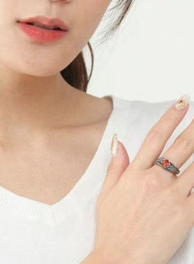 假面骑士OOO 分割分体式情侣开口可调对戒指女ins不掉色