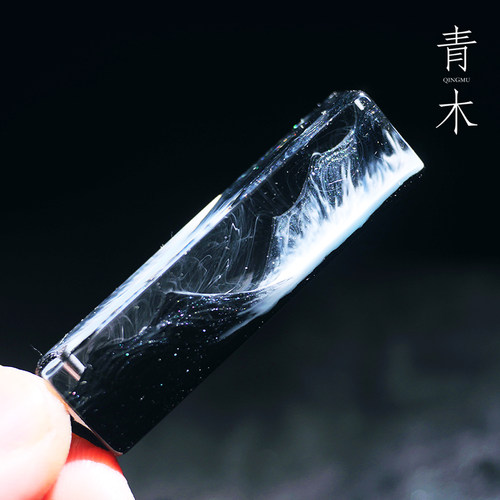 【青木制】手作山海皆可平吊坠树脂滴胶檀木定制首饰情侣礼物品 - 图0