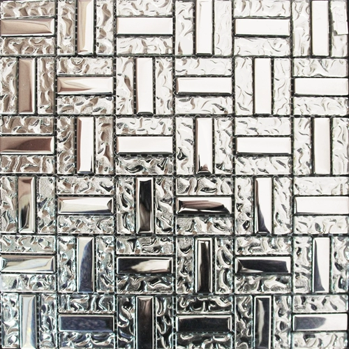 Серебряная стеклянная мозаика, касса для отеля, декор, зеркальный эффект