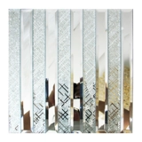 长条磨边马赛克镜面自粘水晶玻璃镜条墙贴背景墙瓷砖KTV吧台柱子