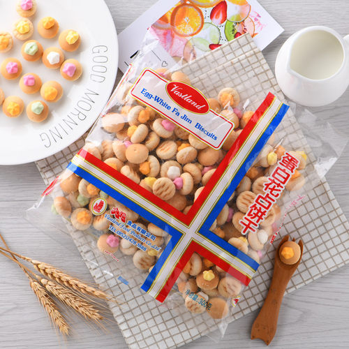 香港品牌 食品大地蛋白花占饼干儿童经典零食 粘饼干300g休闲零食 - 图0