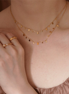 满天星布灵闪 碎片锁骨项链毛衣链百搭洋气多层电镀强保色