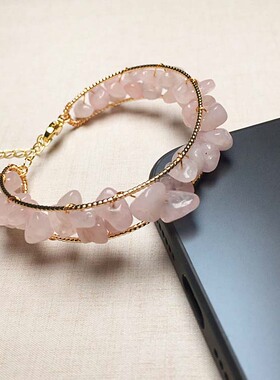 天然水晶石手镯宽面多层