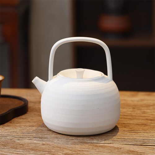 惠泽轩日式手工白泥壶烧水壶家用电陶炉煮茶器陶瓷功夫茶具泡茶壶 - 图1