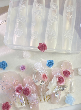 美甲工具浮雕硅胶模具雕花模具冰花郁金香冰封之花立体指甲模具