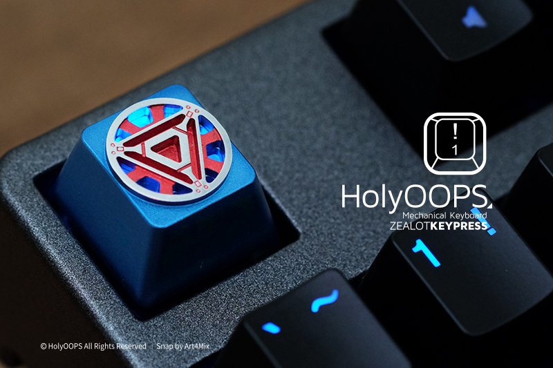 HolyOOPS 新款钢铁侠 钢铁爱国者 反应堆铝合金机械键盘金属键帽 - 图1