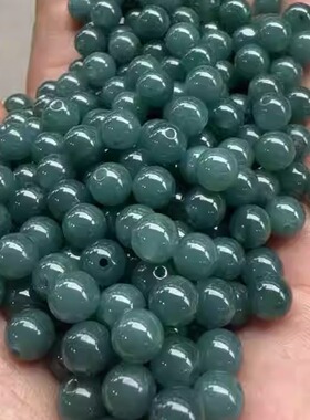 翡翠A货手链6mmDIY蓝水圆珠散珠