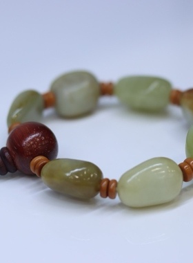 天然和田玉籽料原石手链