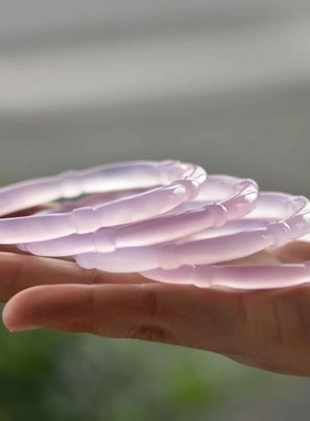 巴西粉紫色节节高升送礼玛瑙手镯