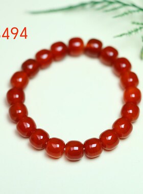 天然红玛瑙佛珠手串本命年男女