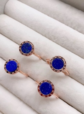 轻奢小众天然青金石活口戒指女