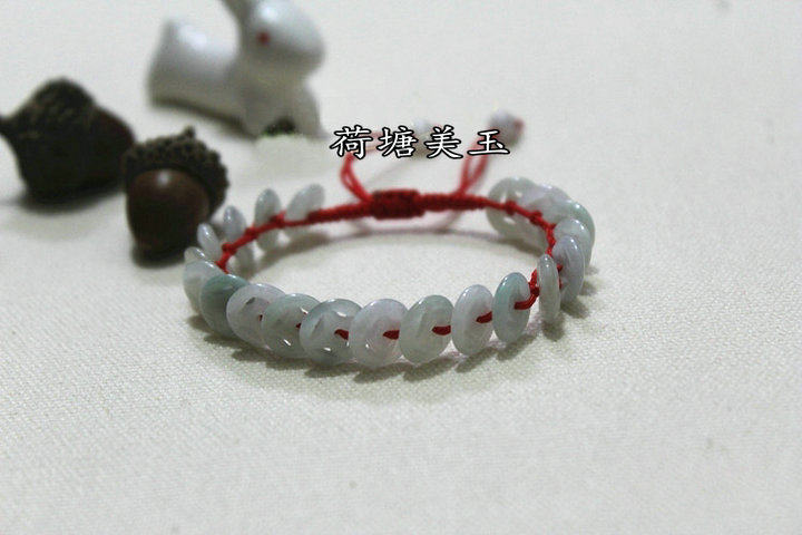 天然翡翠a货镂空金钱平安扣编织红绳手链 玉石玉器饰品男女款包邮,淘宝优惠券,粉丝福利购,淘宝优惠卷