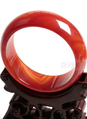 水晶红玛瑙加宽加厚玉石手环包邮