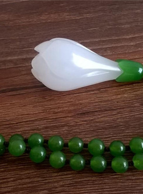 天然白玉兰花饰品毛衣链吊坠特价