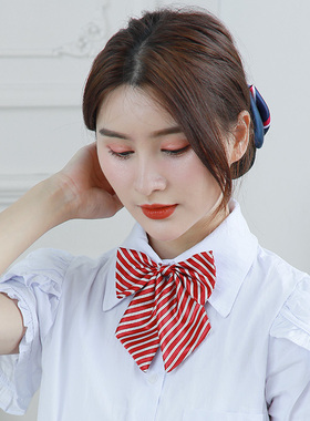 领花领结女职业银行双层蝴蝶结