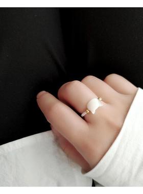 新款时尚·猫戒指女个性小众设计