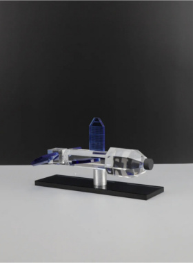 简约现代轻奢样板间桌面书柜酒柜电视柜创意水晶模型飞机装饰摆件