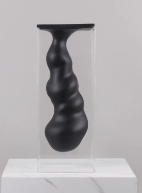 简约现代黑白色亚克力抽象云朵花器摆件室内家居客厅桌艺术装饰品