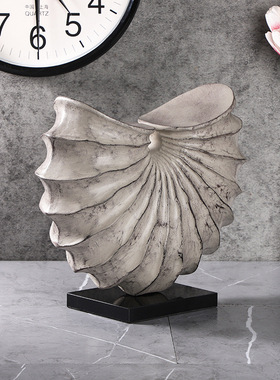 新中式抽象艺术摆件样板房售楼处电视柜玄关摆设几何树脂软装饰品