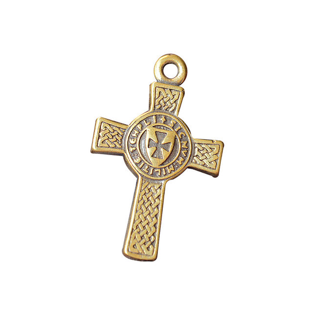 Brass cross keychain pendant religious belief pendant antique miscellaneous small copperware stall