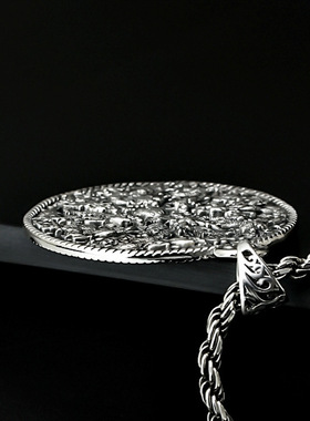 九龙戏珠吊坠龙牌项链坠子男镂空挂坠好运龙吊坠吊件