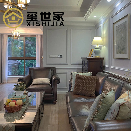 美式全皮沙发奢华客厅实木家具组合高端私人全屋定制别墅样板家具 - 图1