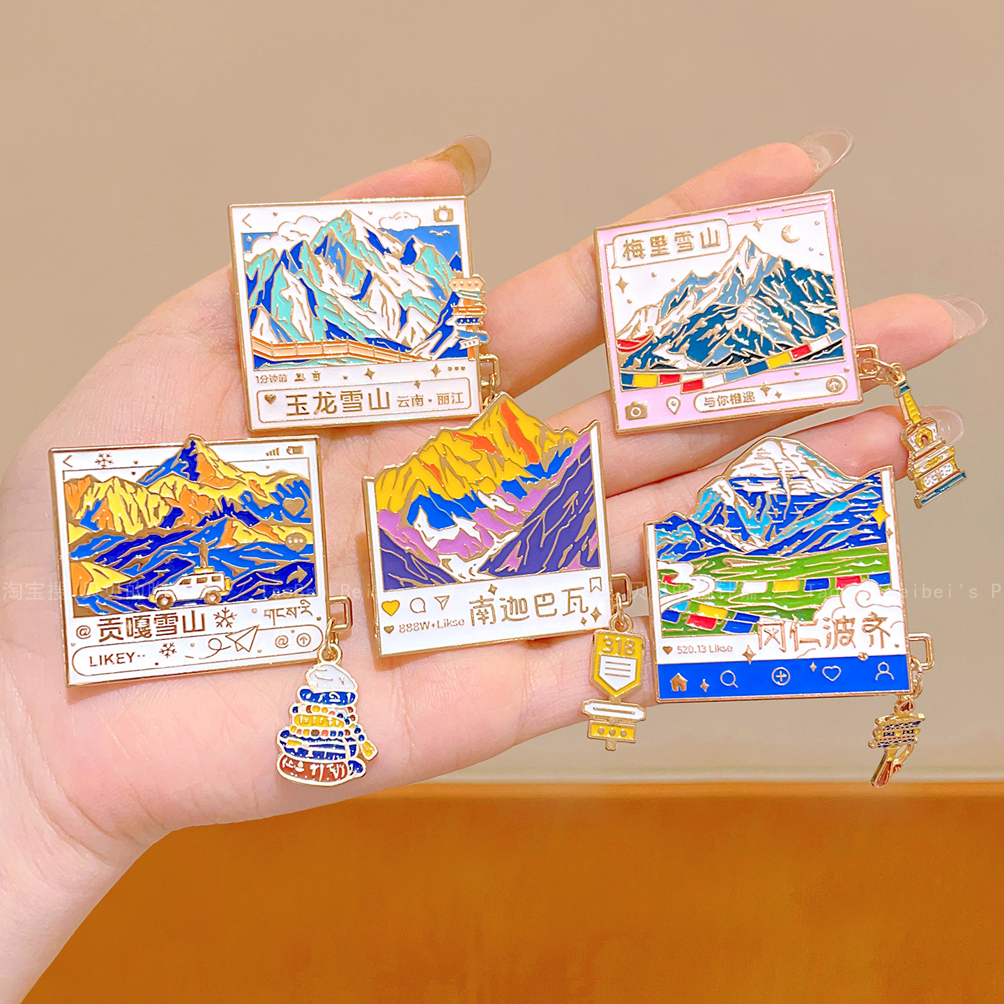 雪山旅游纪念冰箱贴金属创意云南文创玉龙梅里贡嘎南迦巴瓦礼物品 - 图2