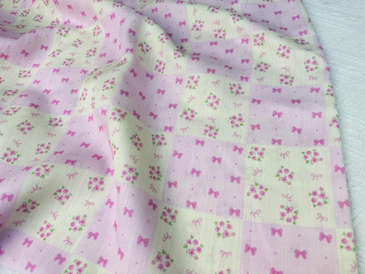 设计师款一米价竹节棉仿麻面料碎花蝴蝶结婴童手工裙睡衣布料,淘宝优惠券,粉丝福利购,淘宝优惠卷