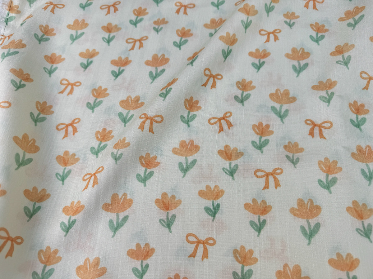 设计师款一米价竹节棉仿麻面料碎花蝴蝶结婴童手工裙睡衣布料,淘宝优惠券,粉丝福利购,淘宝优惠卷