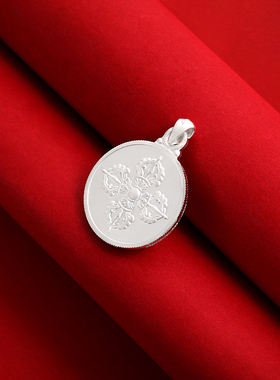 S999纯银小佛像吊坠文殊财神莲师释迦牟尼药师佛像项链小吊坠女款