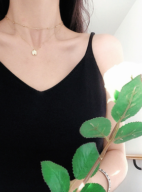 古熙西外饰｜潮牌原单质感超好 925银包18K金双层叠戴项链锁骨链