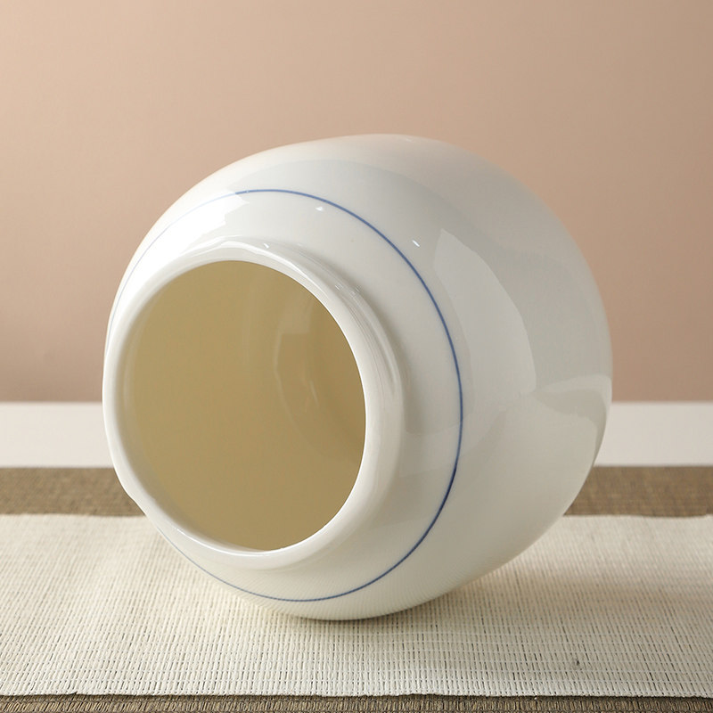 纯白描线白瓷胭脂粉底盒美妆乳液盒药膏香粉中小号螺旋密封不漏水,淘宝优惠券,粉丝福利购,淘宝优惠卷