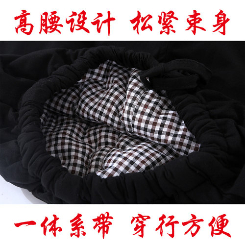 冬季纯棉粗布爷爷外穿老式棉裤男全棉轻盈保暖老人高腰深裆棉裤男 - 图0