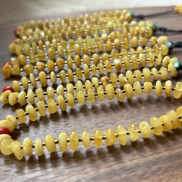 Old turquoise old glass natural beeswax bracelet