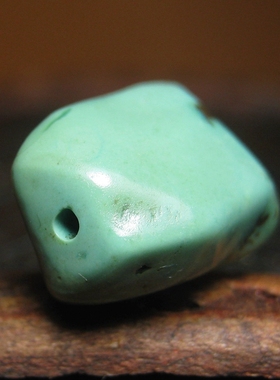 高瓷蓝绿老松石珠9.5-11mm