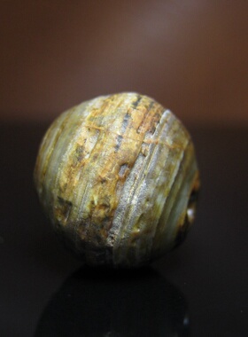 灰皮古珠沁老缠丝玛瑙12.5-13mm