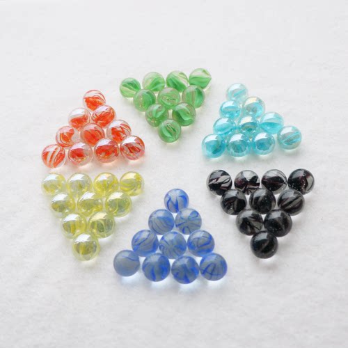 花芯玻璃珠跳棋子组合玻璃弹珠玻璃球16mm花瓶鱼缸装饰玩乐波子 - 图3