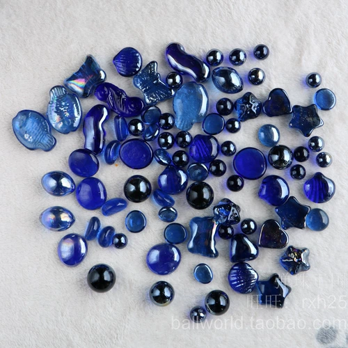 Big Love Blue Glass Popult Bead Road Prop go sub -porte fish quate cluster cluster