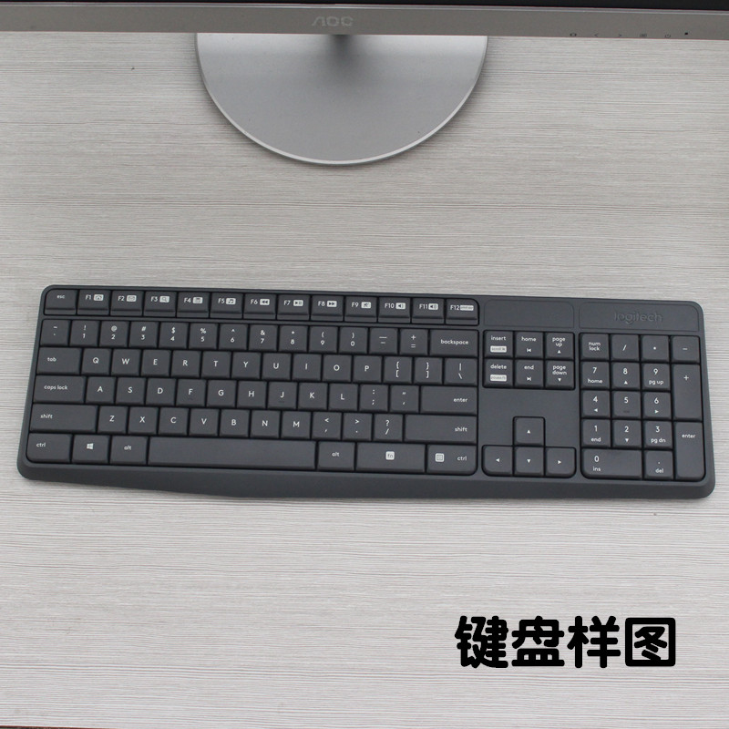 Logitech罗技MK235键盘膜MK315办公无线k375s保护膜防尘TPU防水硅胶透明罩配件凹凸罩子全覆盖防护垫装备-图2