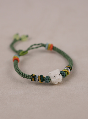 卡通吊坠项链猛犸鹿角雕刻配饰